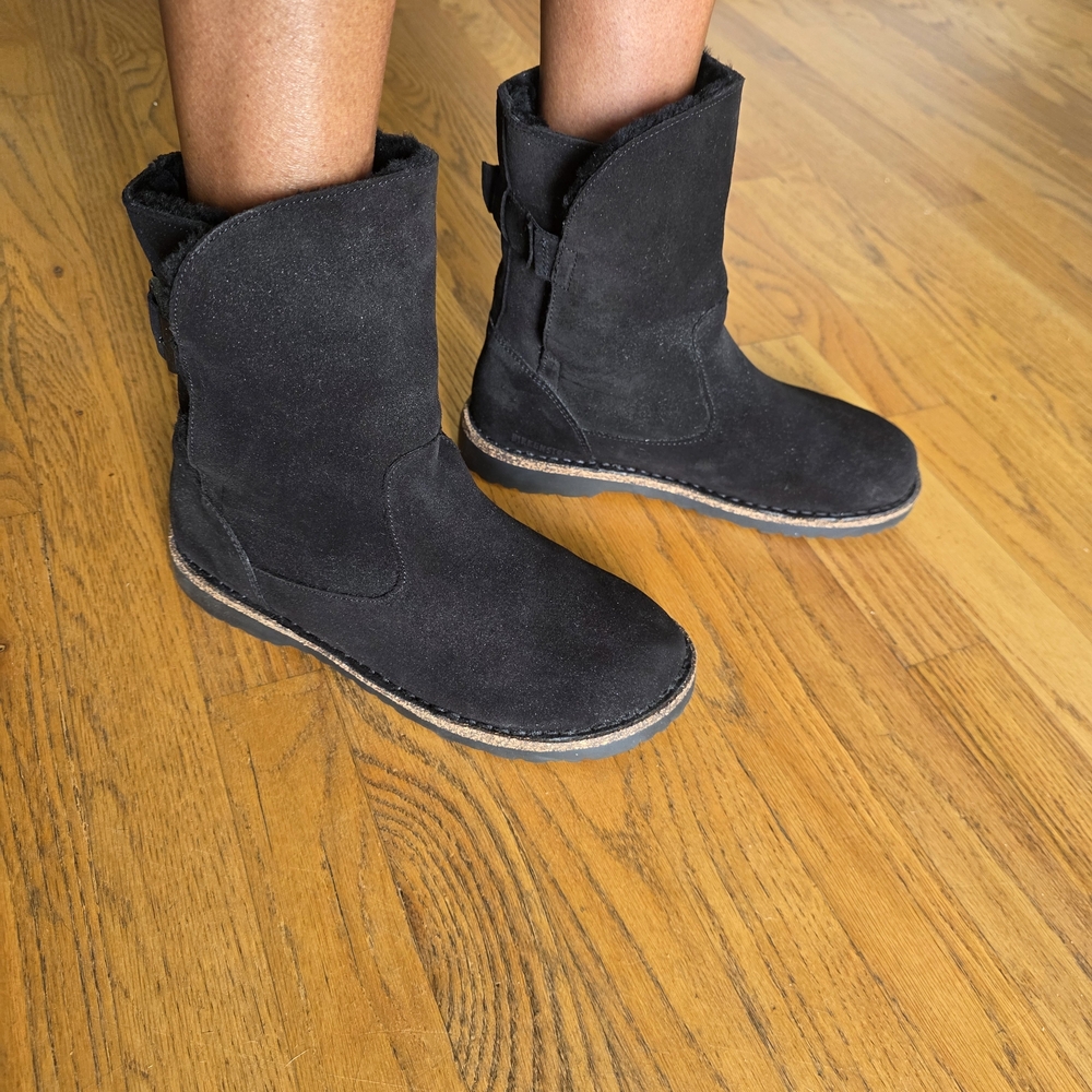 Birkenstock Black Suede Uppsala Shearling Boots - Picture 2 of 8